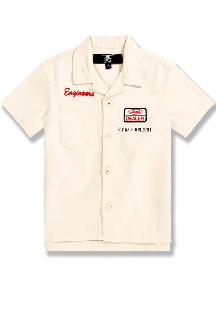 BOYS LOCAL ART DEALER CAMP SHIRT - BONE