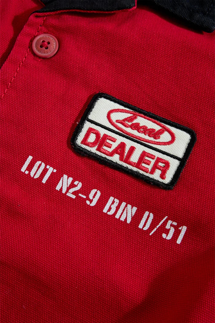 BOYS LOCAL ART DEALER CAMP SHIRT - RED