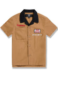BOYS LOCAL ART DEALER CAMP SHIRT - TAN