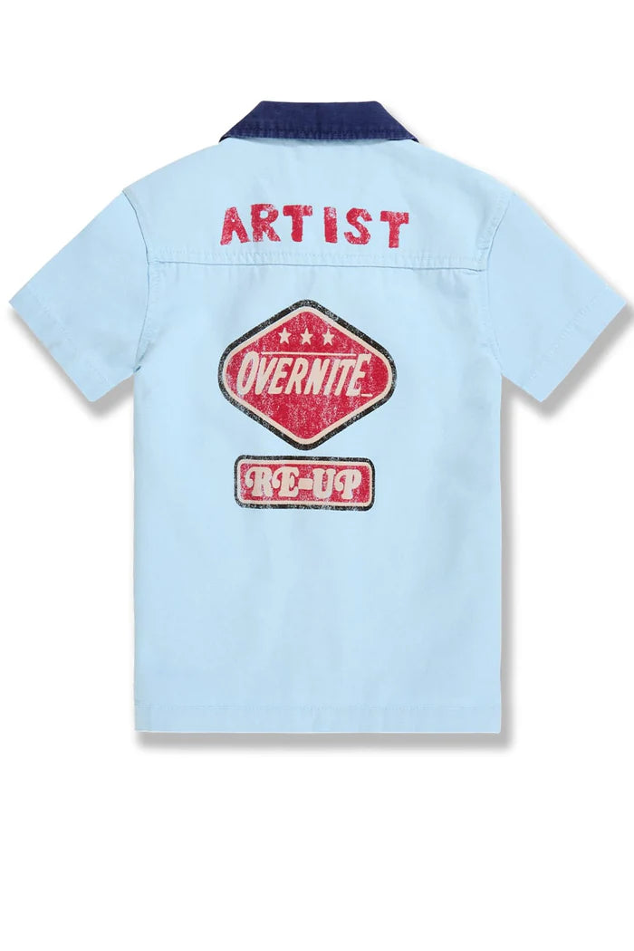 Kids The Re-Up Mechanic Shirt -Service Blue