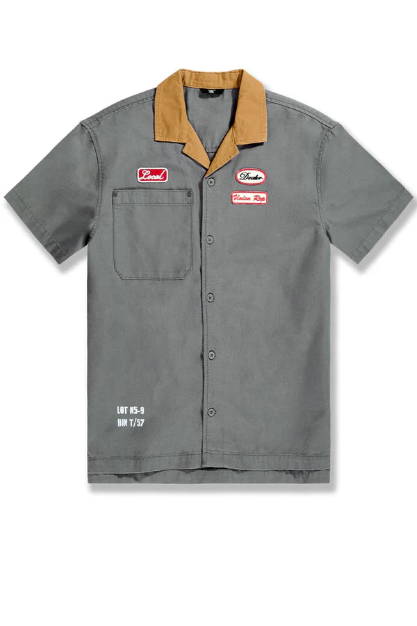 The Re-Up Mechanic Shirt -Charcoal