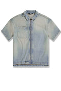 Radiant Denim Zip Up Shirt - Cream Wash