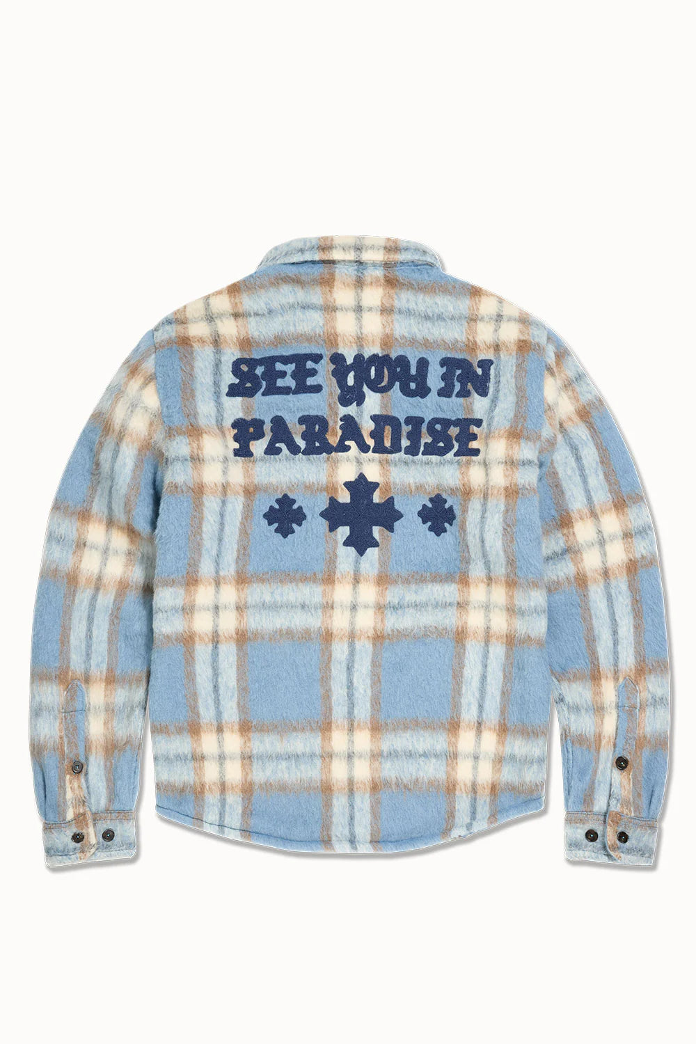 Paradise Flannel Shacket (Carolina Blue)