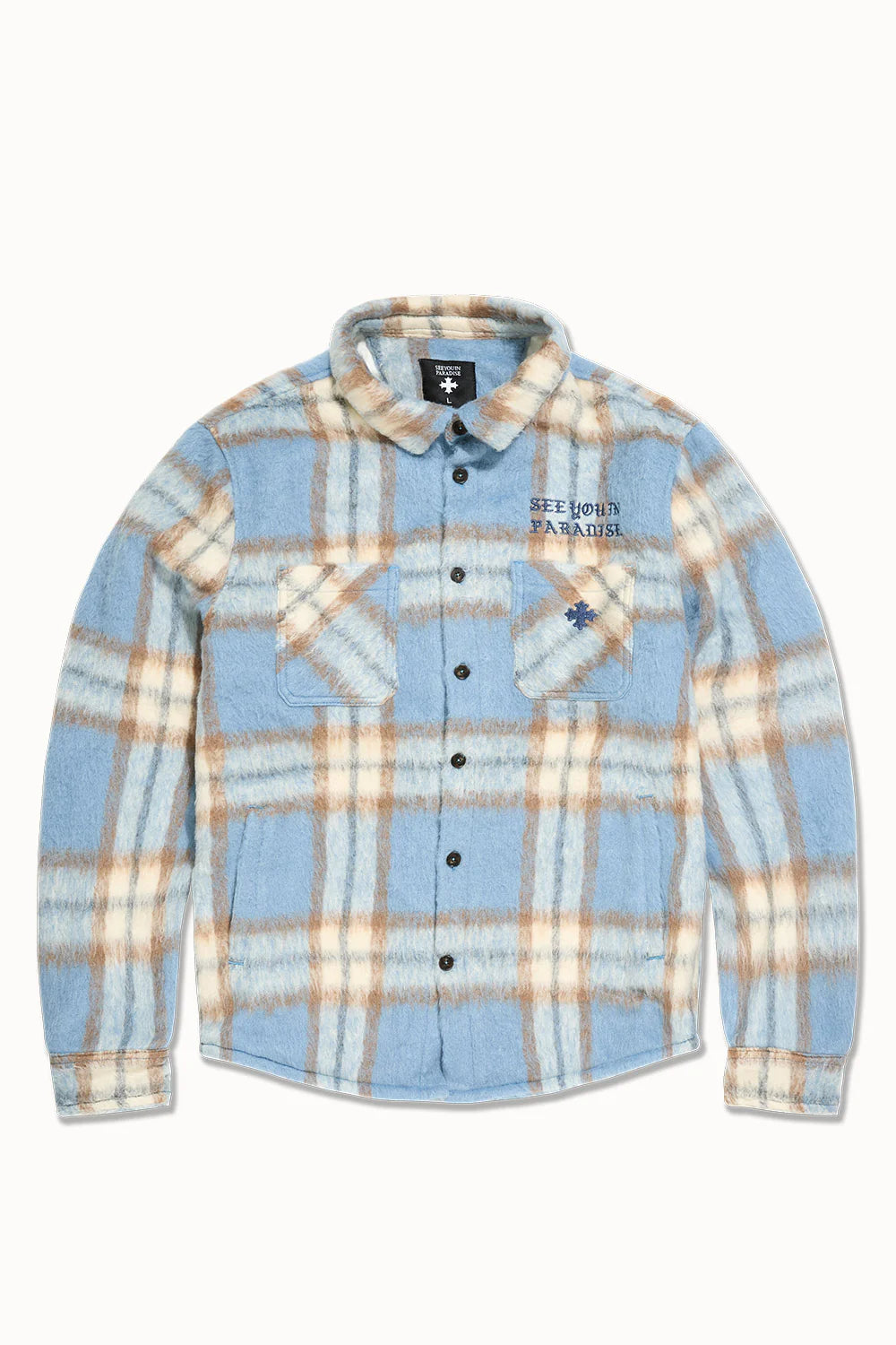 Paradise Flannel Shacket (Carolina Blue)