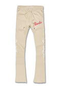 Kids Paradise Tour Stacked Sweatpants-Sand