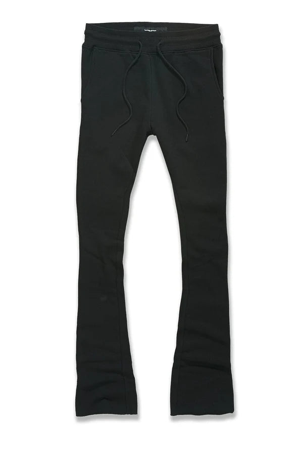 Boys Uptown Stacked Sweatpants- Black
