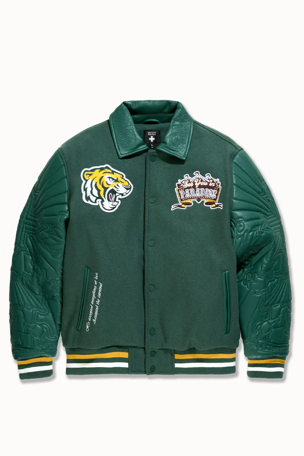 Smoke & Mirrors Varsity Jacket (Dark Green)