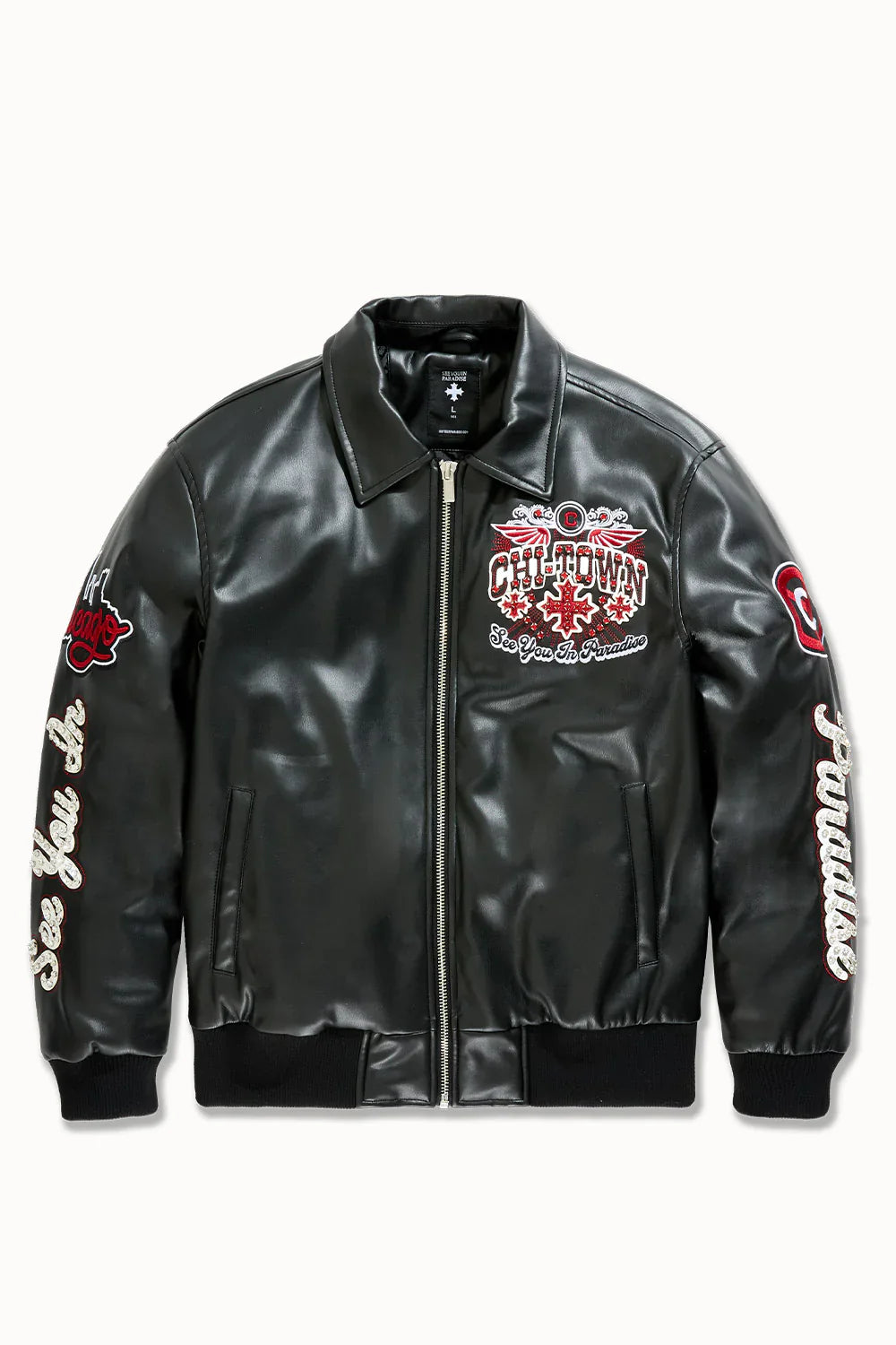 Windy City Varsity Jacket (Black)