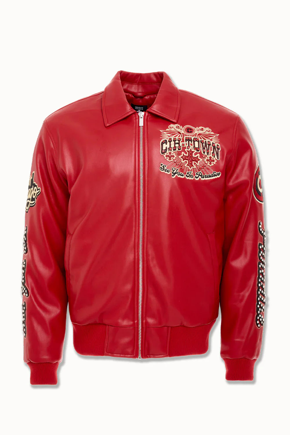 Windy City Varsity Jacket (Red)