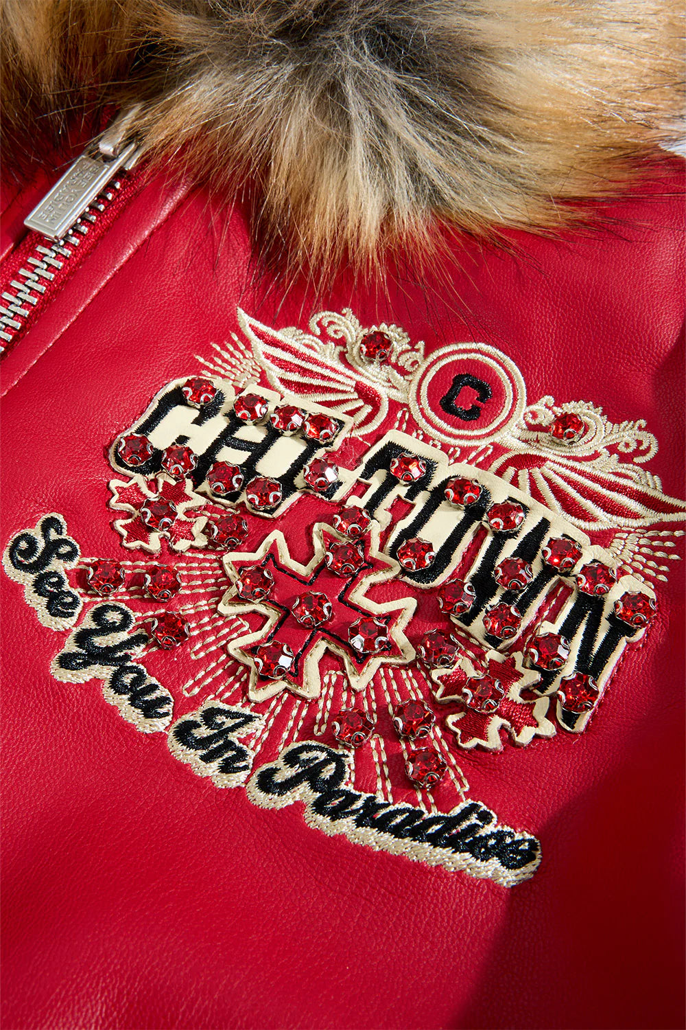 Kids Windy City Hooded Bomber Jacket (Red)