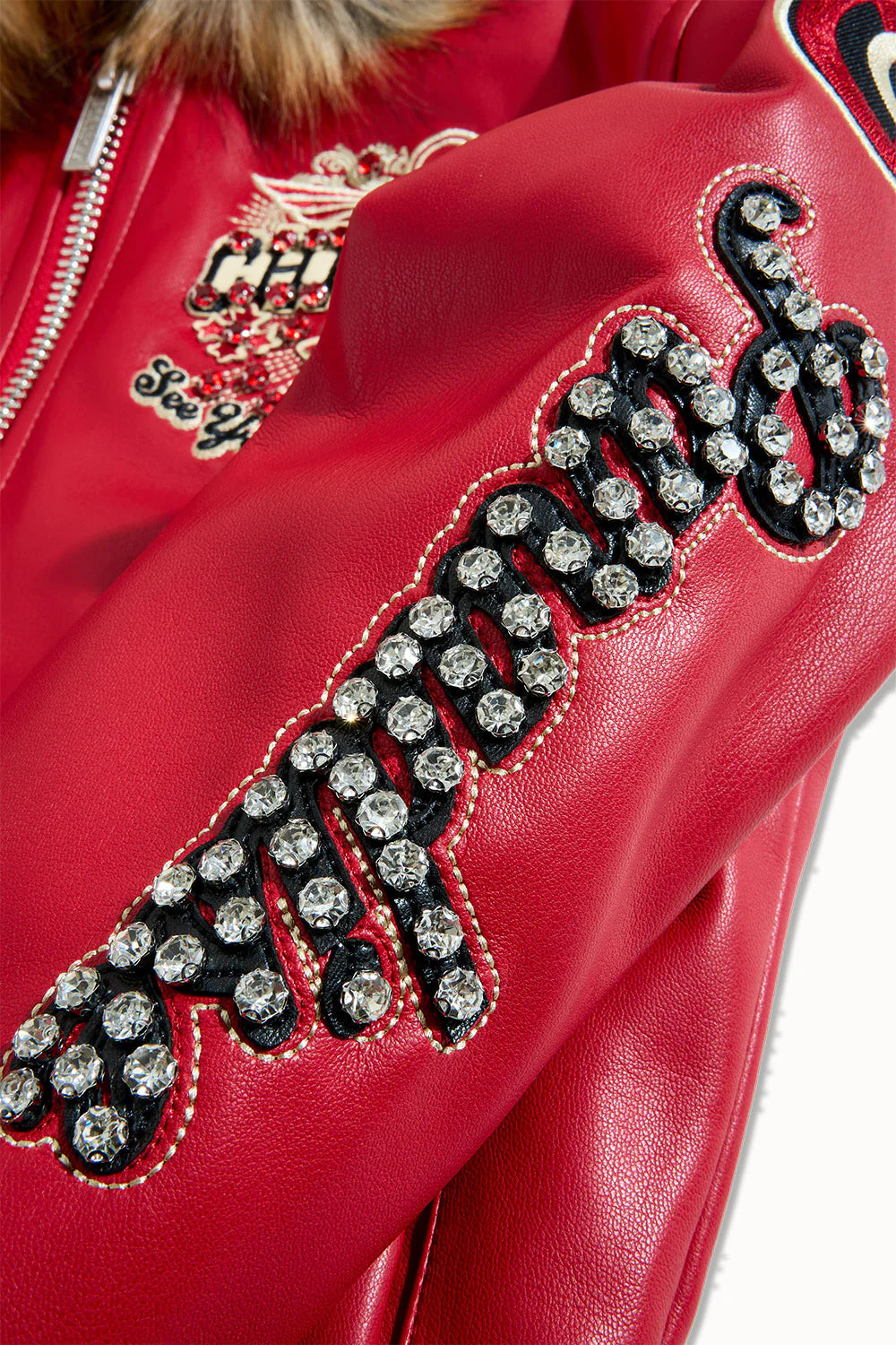 Kids Windy City Hooded Bomber Jacket (Red)