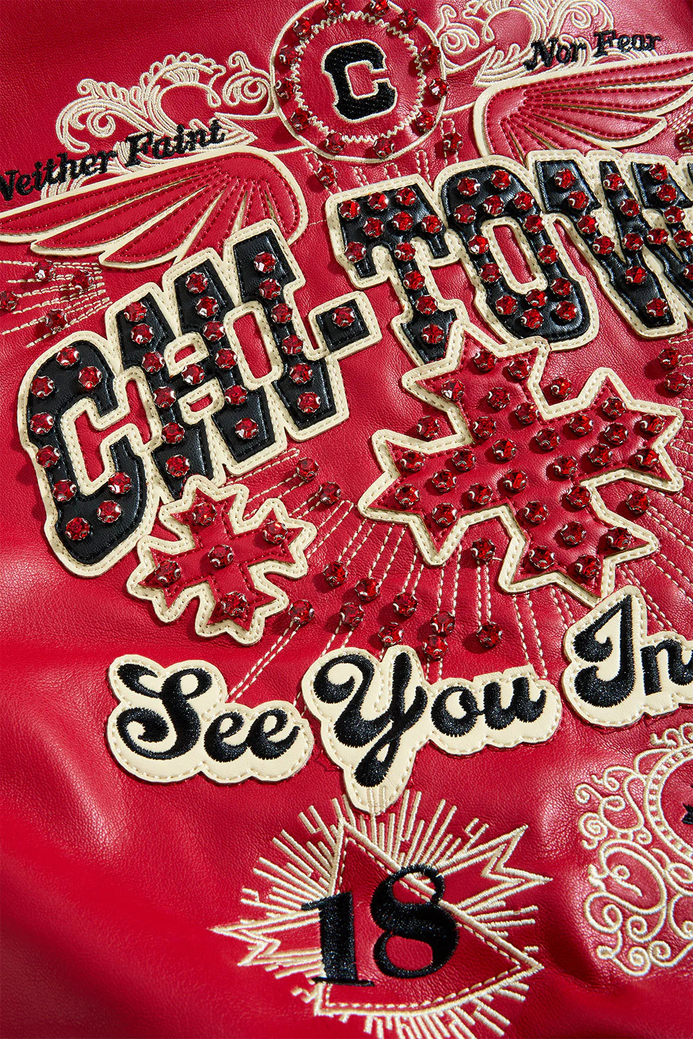 Kids Windy City Hooded Bomber Jacket (Red)