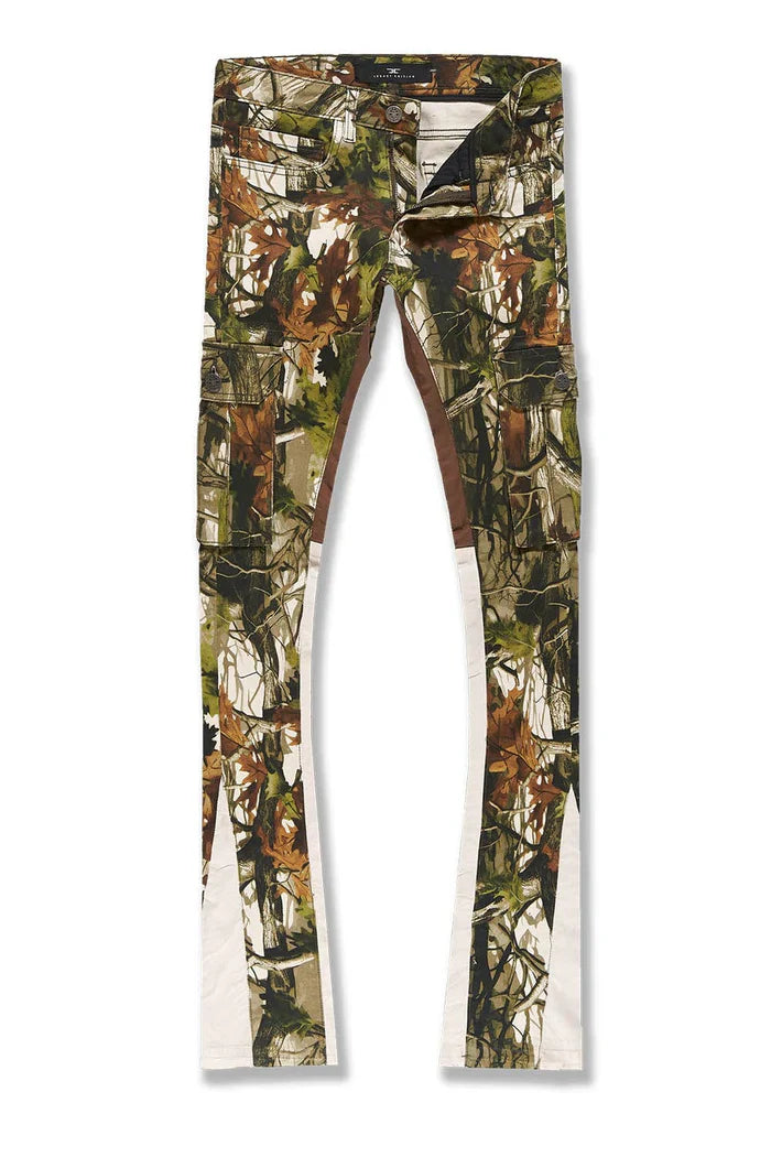 KIDS STACKED CAMO CARGO DENIM (OAK)