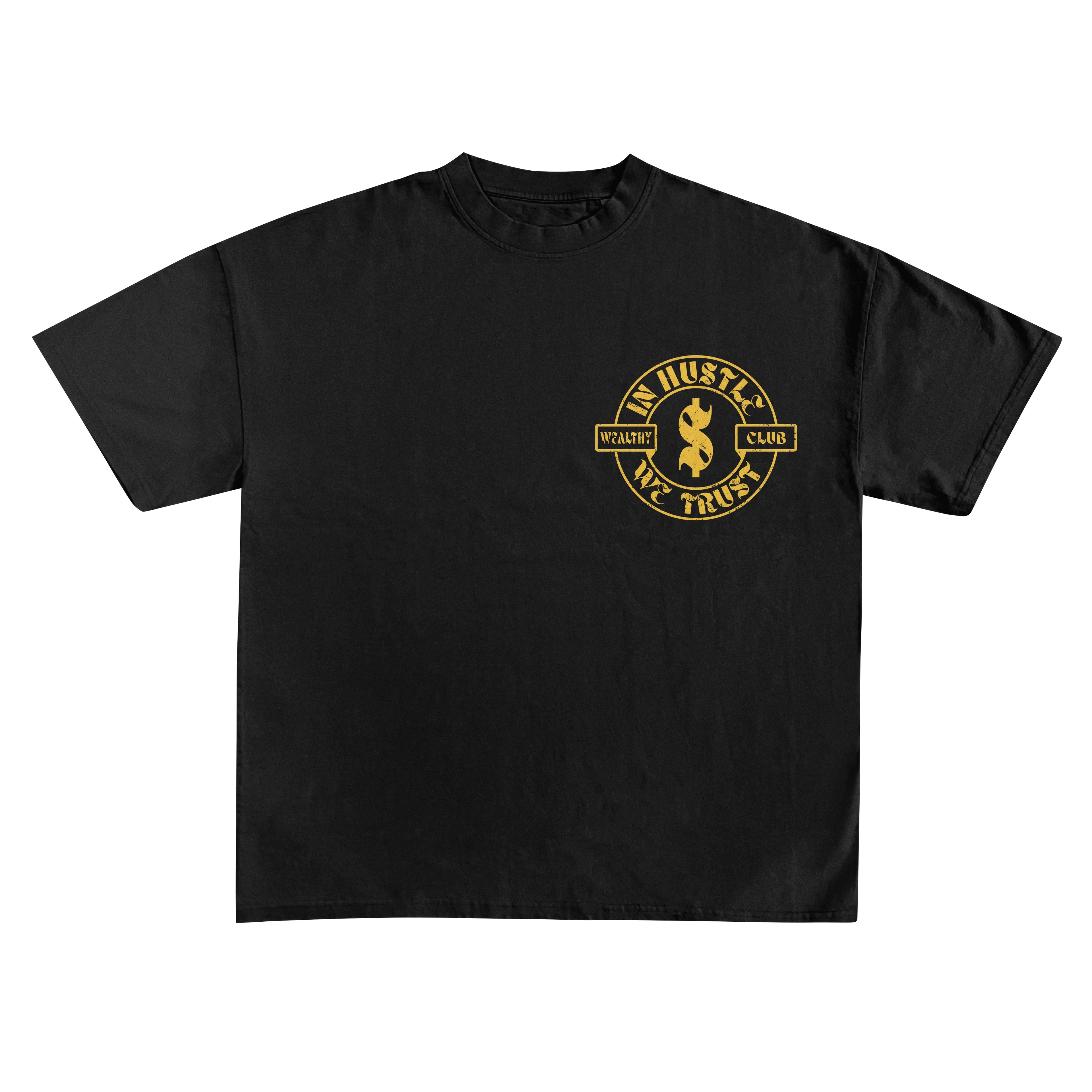 IN HUSTLE WE TRUST TEE- BLACK