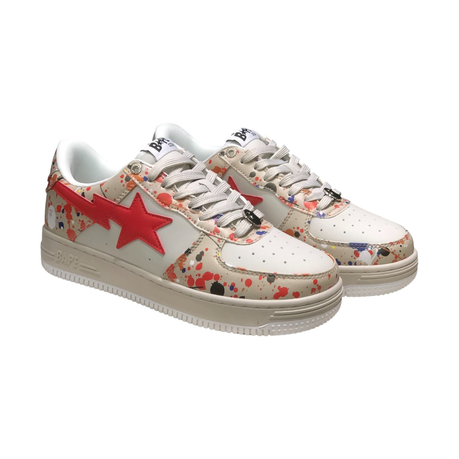 BAPE Bapesta Low 'Paint Splatter - Ivory