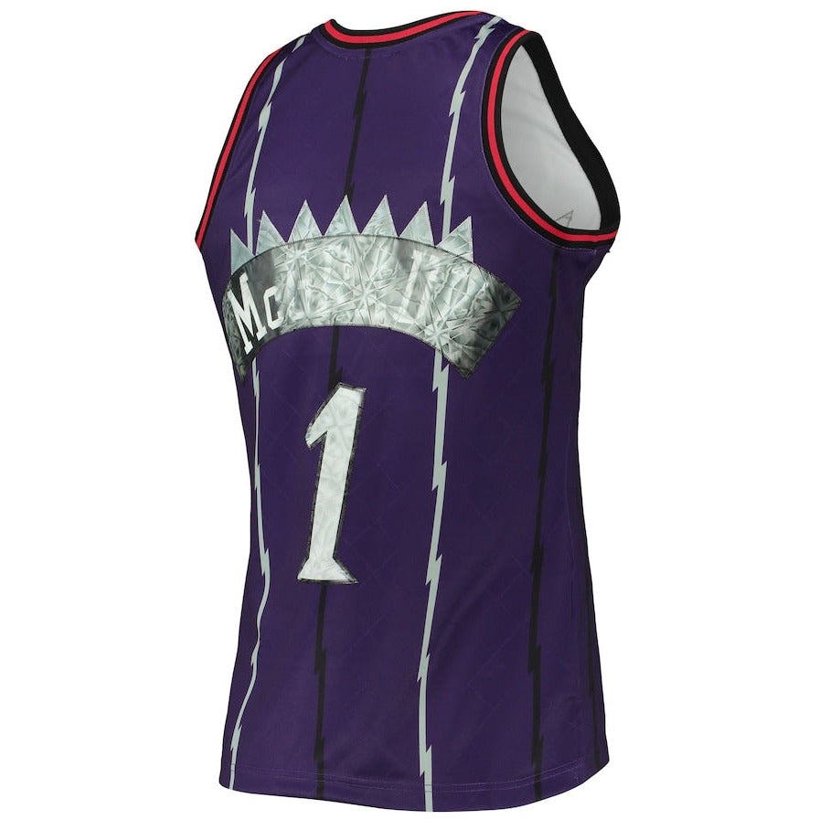 Men's Toronto Raptors Tracy McGrady Mitchell & Ness Purple 1996-97 Hardwood Classics NBA 75th Anniversary Diamond Swingman Jersey