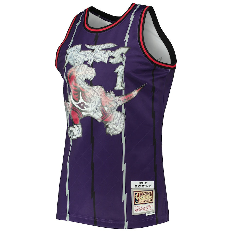 Men's Toronto Raptors Tracy McGrady Mitchell & Ness Purple 1996-97 Hardwood Classics NBA 75th Anniversary Diamond Swingman Jersey