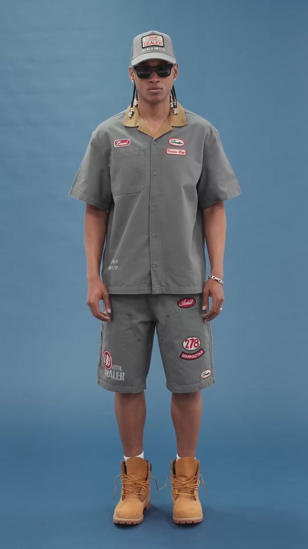 The Re-Up Mechanic Shirt -Charcoal