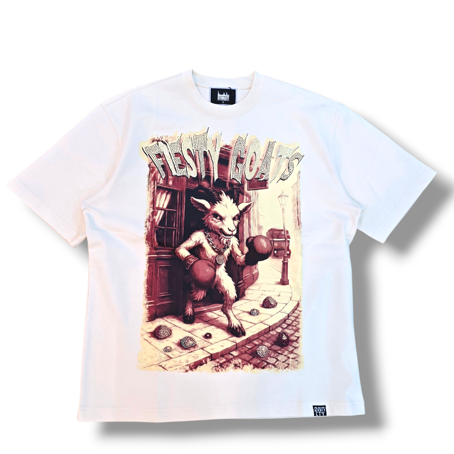 TAN-FROM SHEEPS TO GOATS STONE OVERSIZED SHIRT