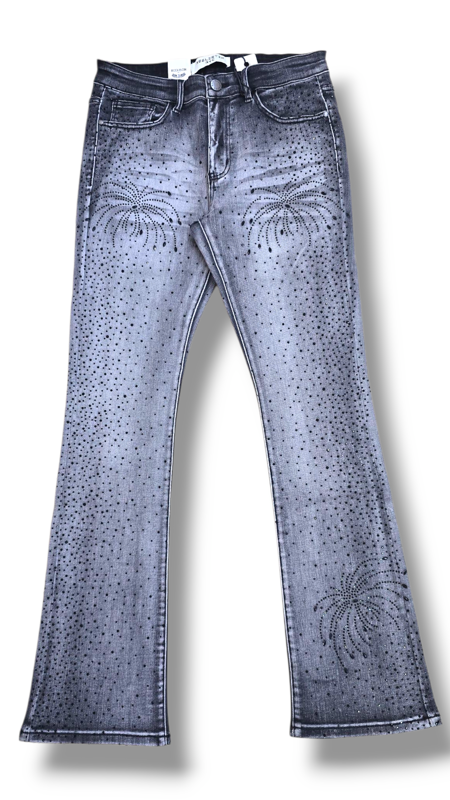 RST-6028 GREY REELISTIK DIAMOND FLARED DENIM