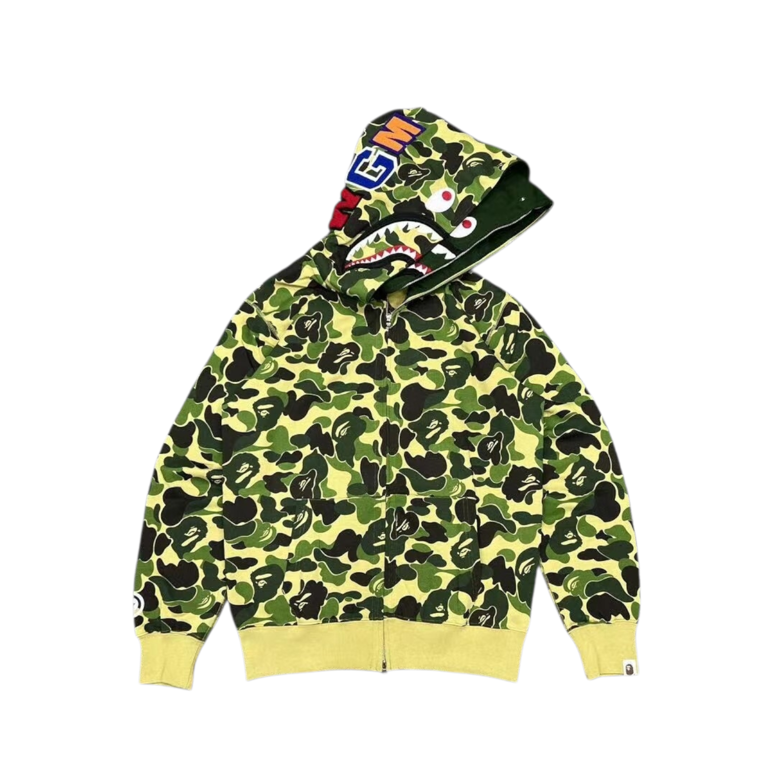 BAPE DOUBLE FACE CAMO HOODIE - OLIVE
