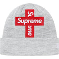 SUPREME CROSS BEANIE - HEATHER GREY
