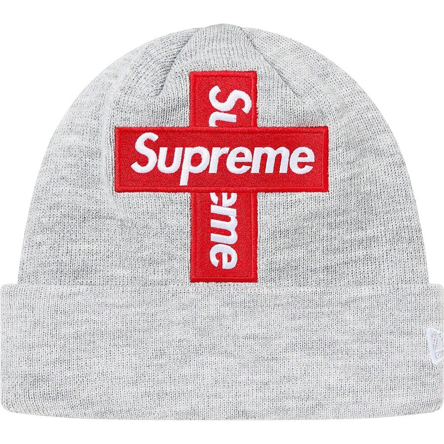 SUPREME CROSS BEANIE - HEATHER GREY