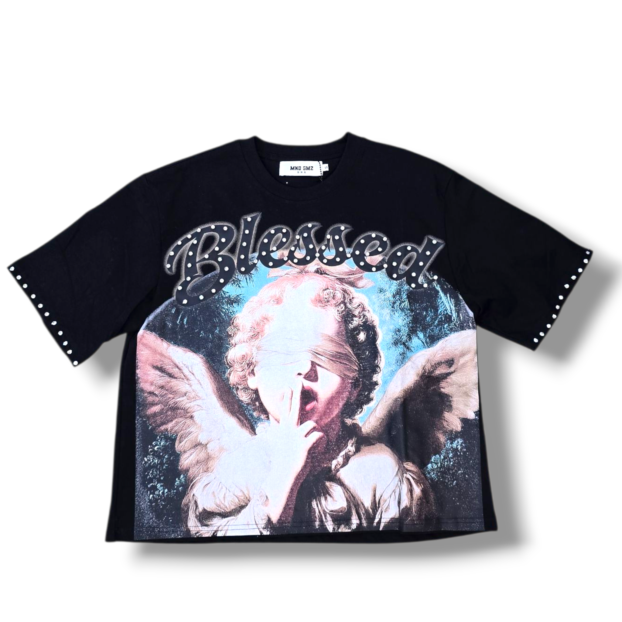 BLESSED ANGEL BOXY FIT TEE - BLACK
