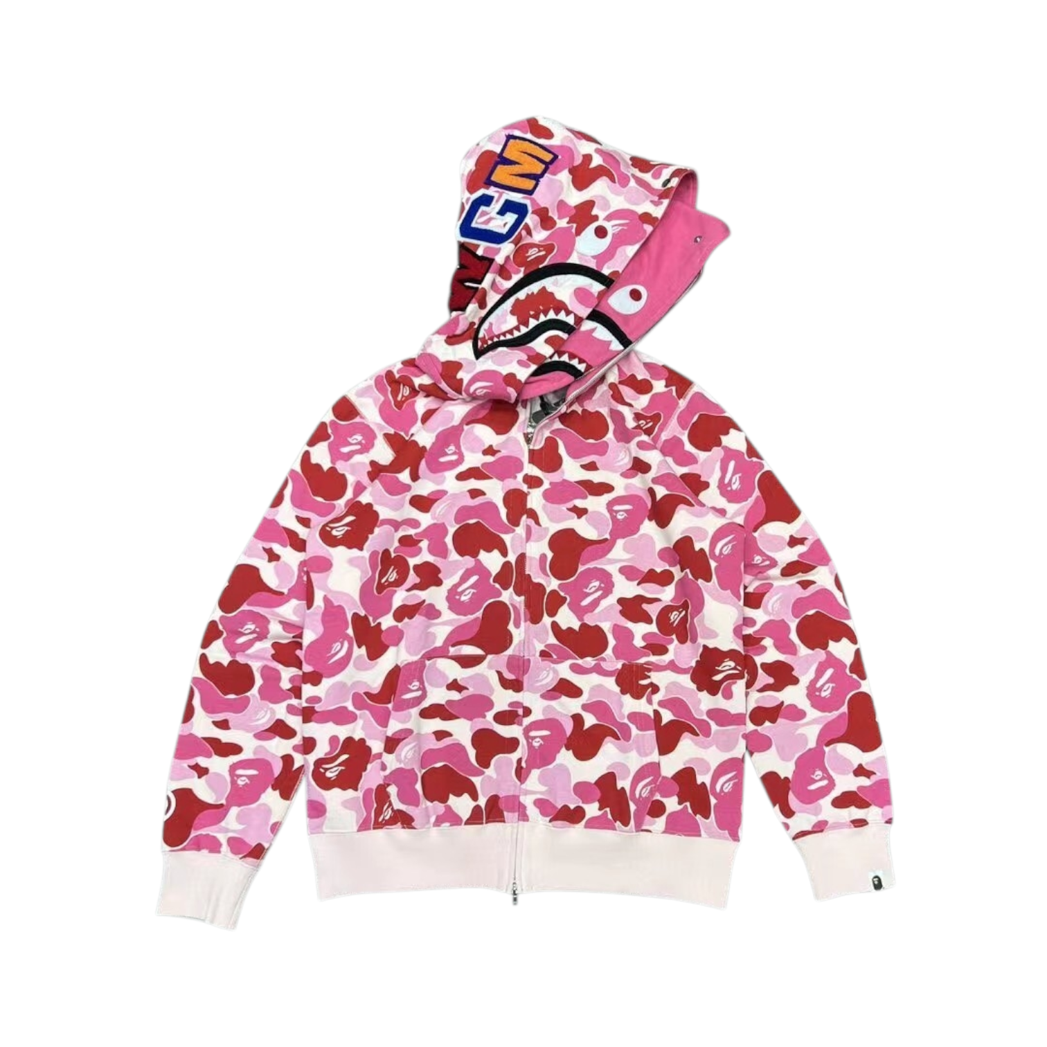 BAPE DOUBLE FACE CAMO HOODIE - PINK