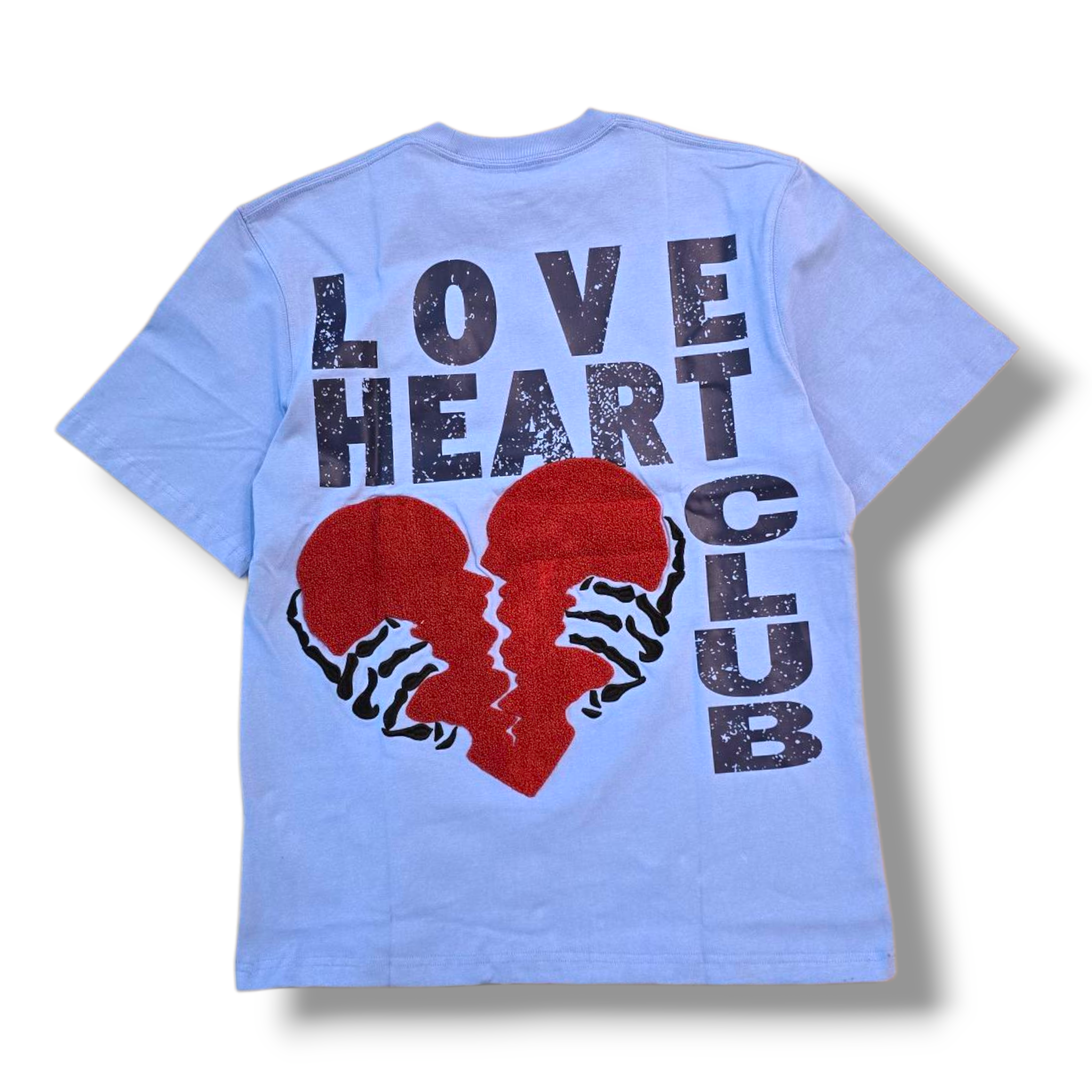 RST-307 BLUE LOVE HEART CLUB HEAVY WEIGHT TEE