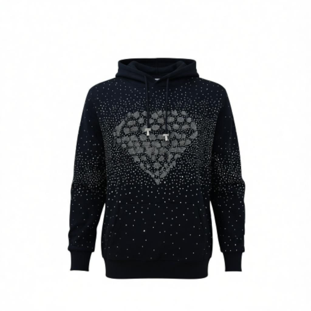 RST-402 BLACK LIFE IS GOOD DIAMONDS HOODIE - BLACK