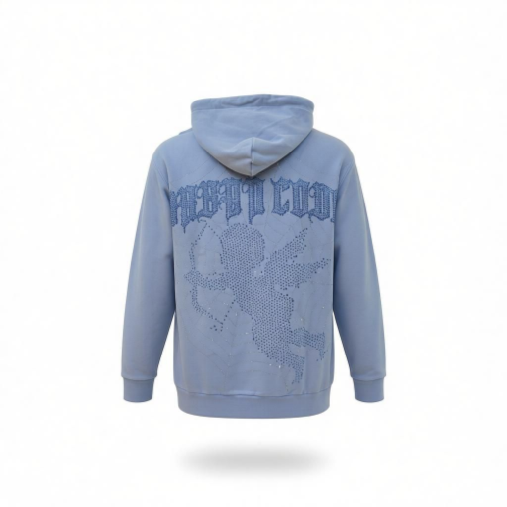 RST-407 LT. BLUE CUPID DIAMOND HOODIE