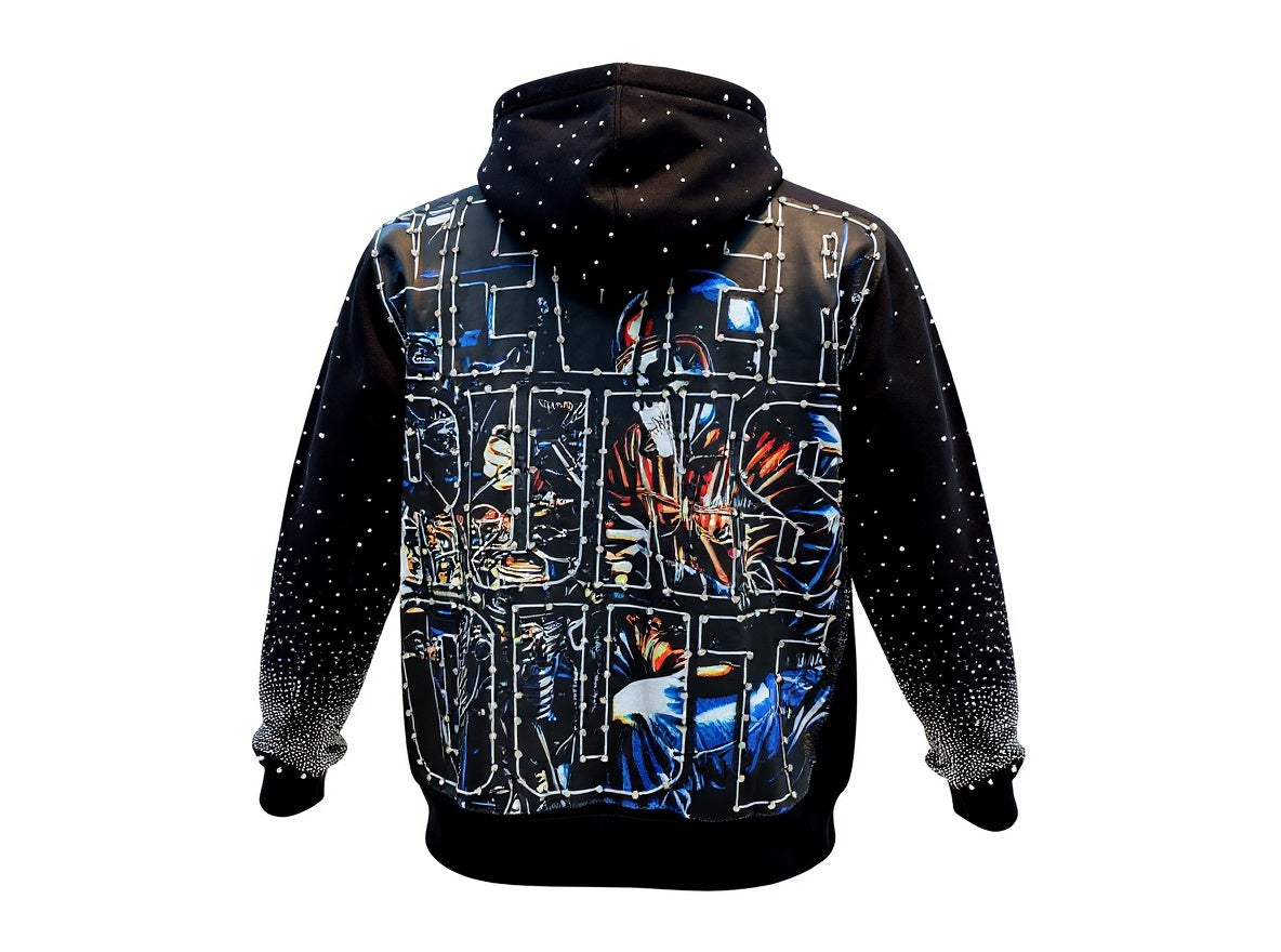 MIND GAMES RIDER RHINESTONE HOODIE-  BLACK