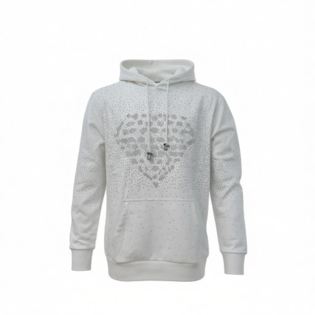 RST-402 WHITE LIFE IS GOOD DIAMONDS HOODIE - WHITE