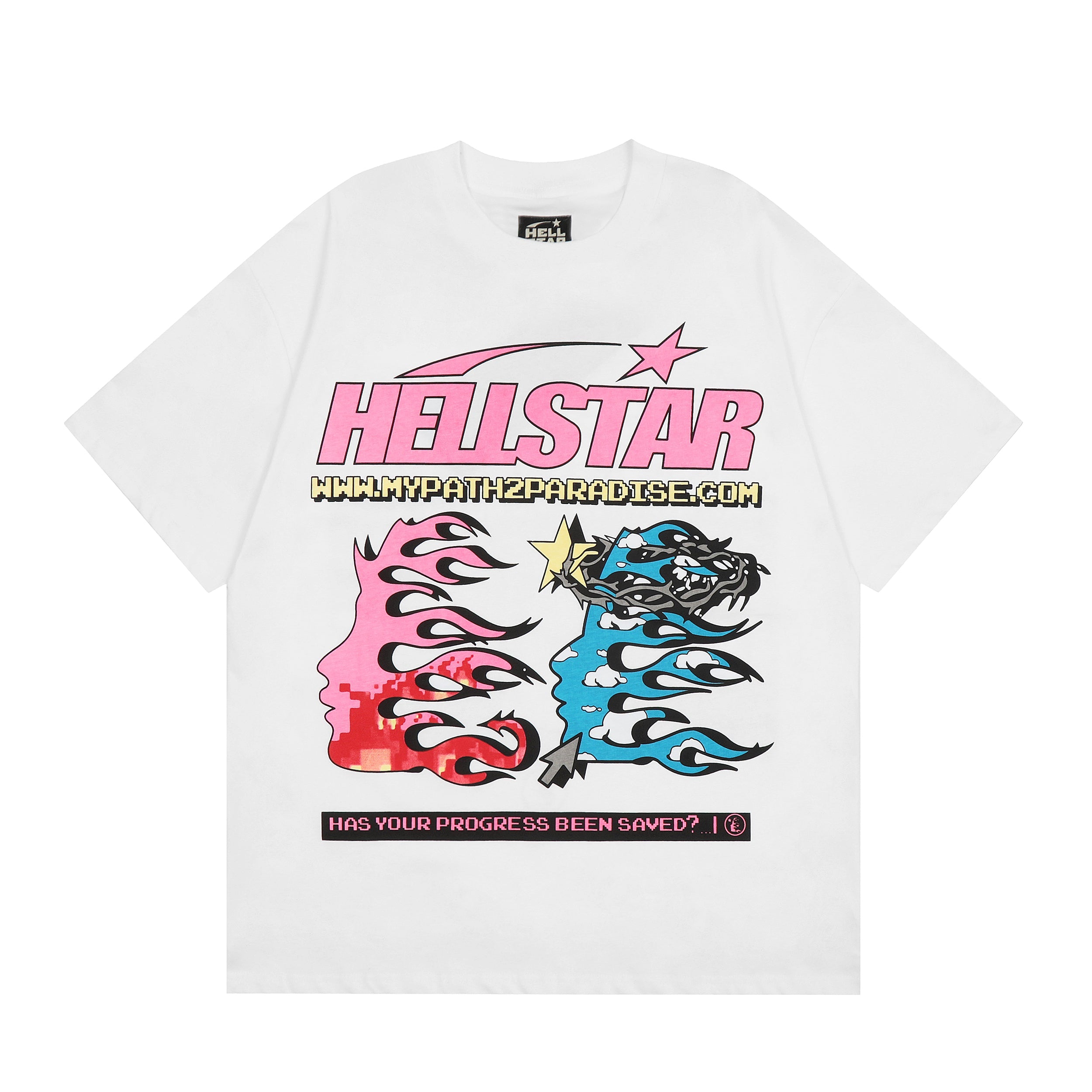 HELLSTAR PIXEL TEE - WHITE