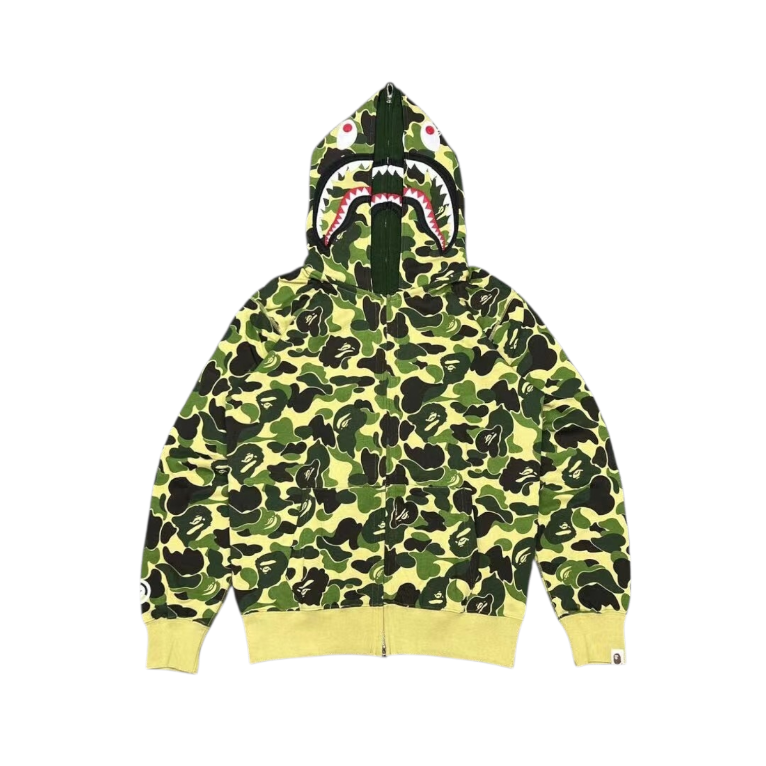 BAPE DOUBLE FACE CAMO HOODIE - OLIVE
