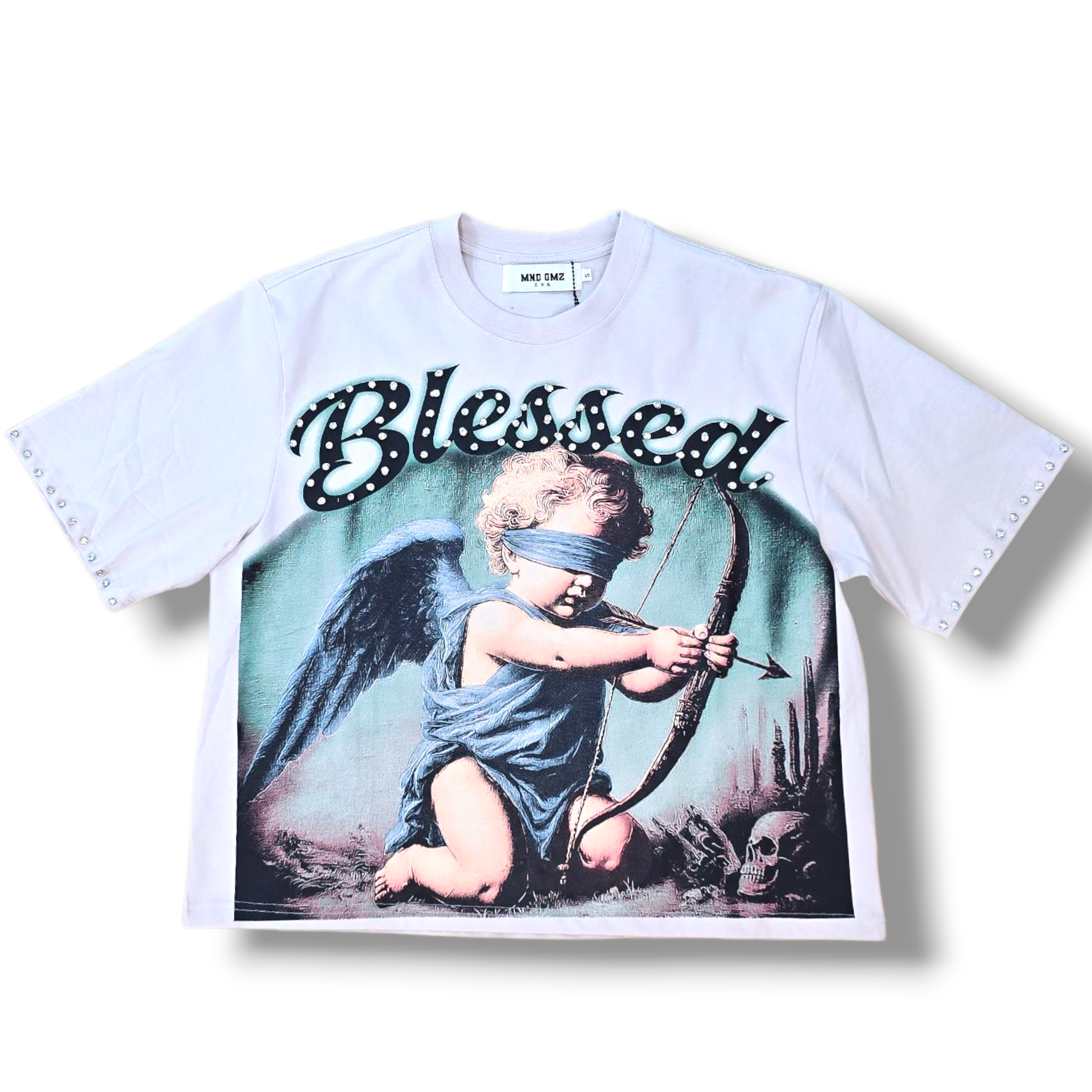 ANGEL OF LOVE BOXY FIT TEE - TAN