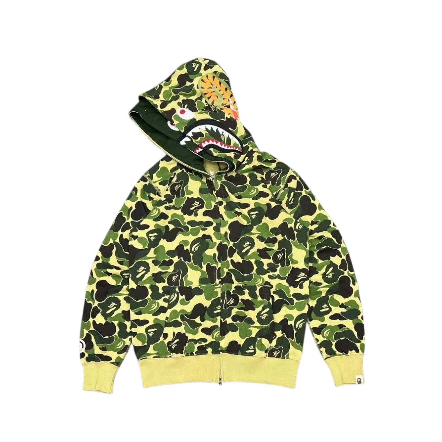 BAPE DOUBLE FACE CAMO HOODIE - OLIVE