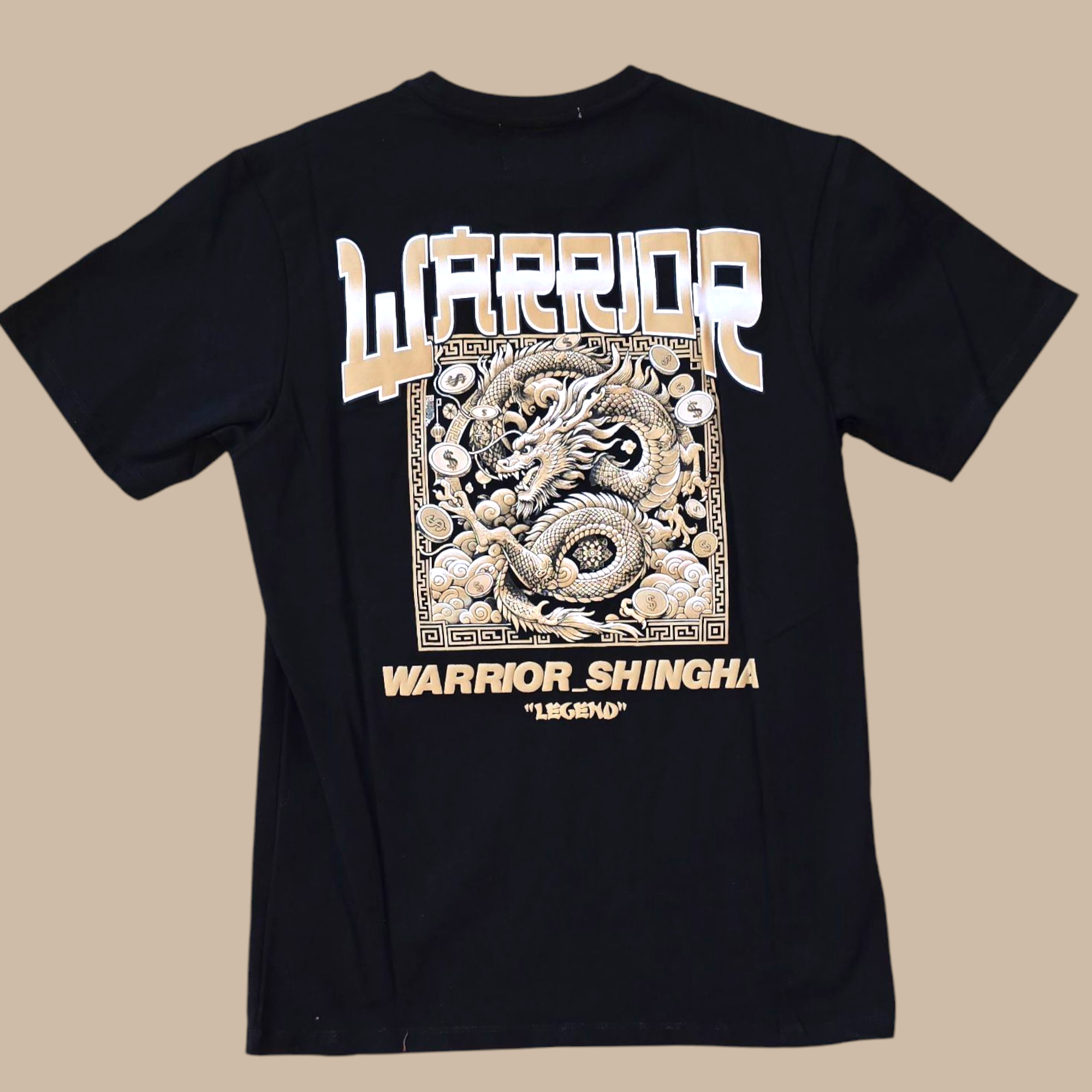 WARRIOR PUFF PRINT TSHIRT-DNM-2404 BLACK