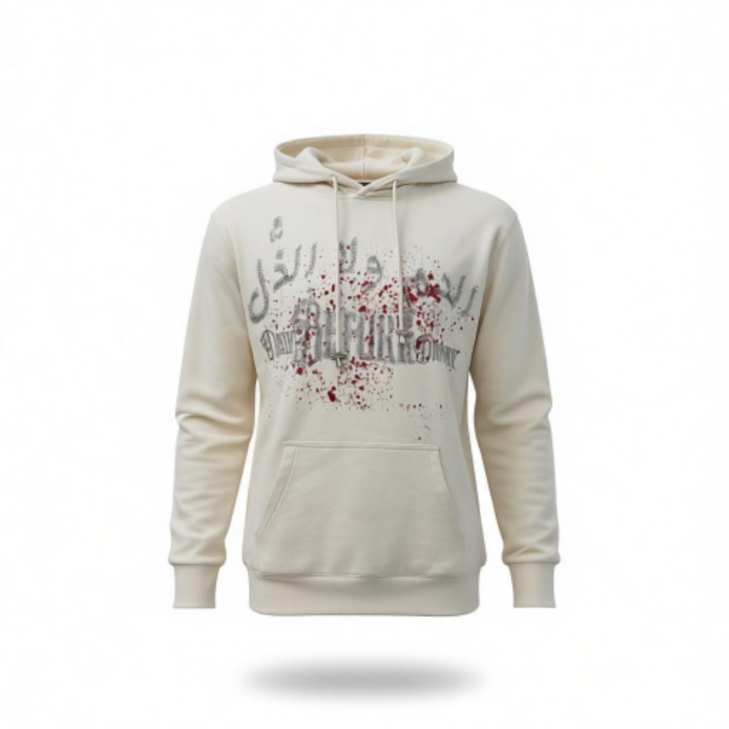 RST-410 BEIGE DEATH BEFORE DISHONOR DIAMONDS HOODIE - BEIGE