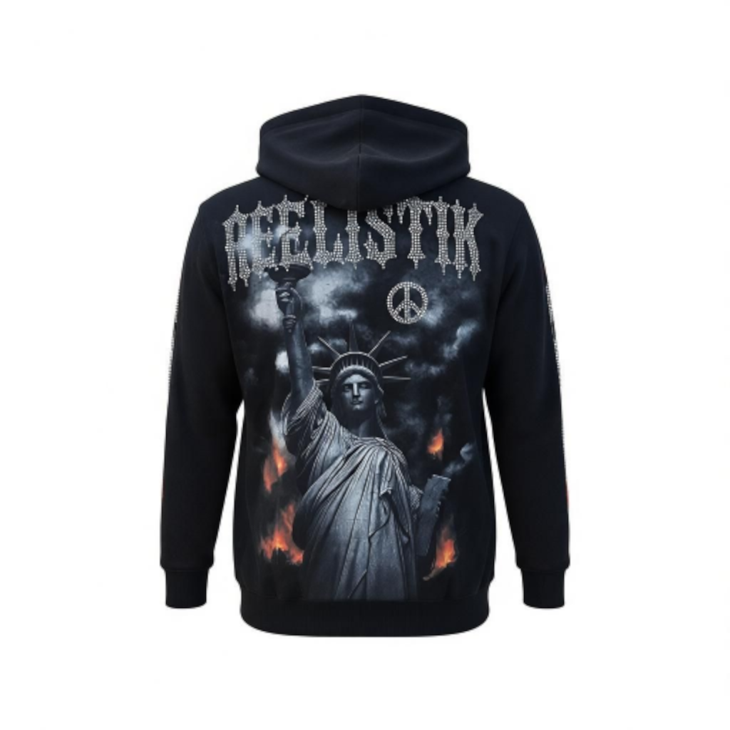 RST-416 BLACK LIBERTY DIAMOND HOODIE