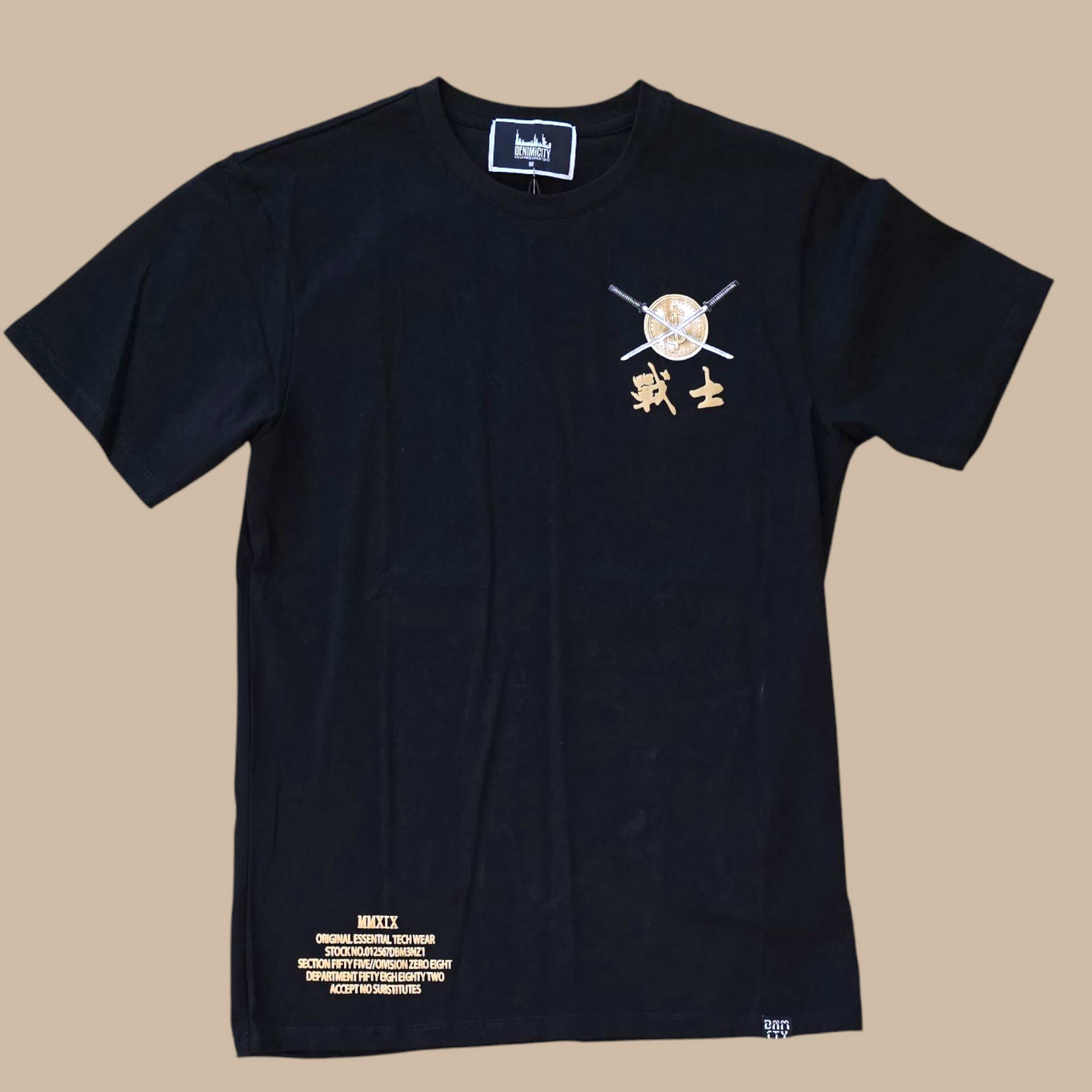 WARRIOR PUFF PRINT TSHIRT-DNM-2404 BLACK