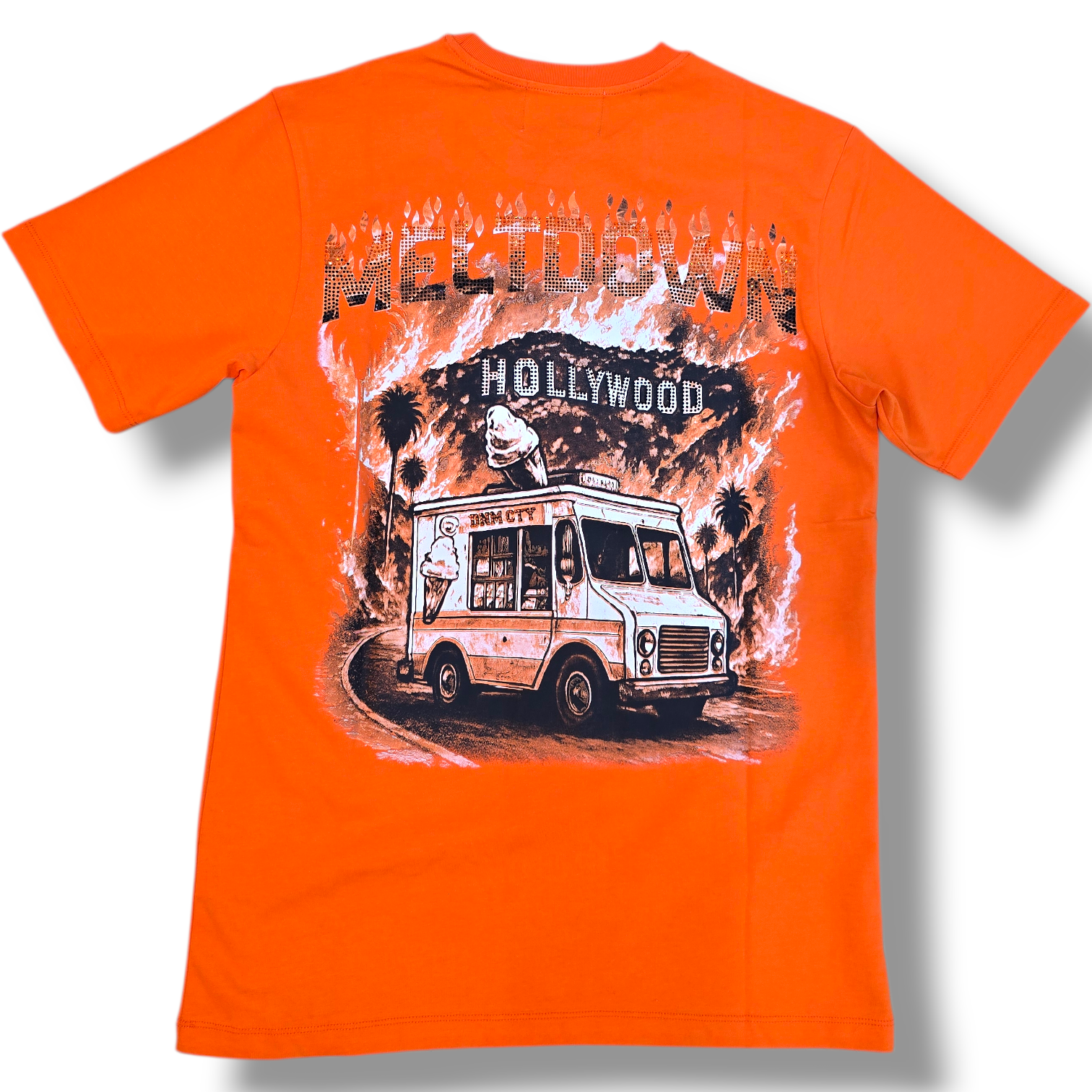 ORANGE- MELTDOWN ON SUNSET STONE SHIRT