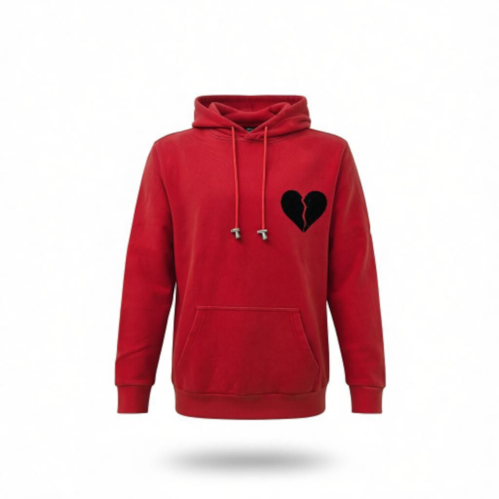 RST-401 RED HEART CLUB DIAMONDS HOODIE - RED