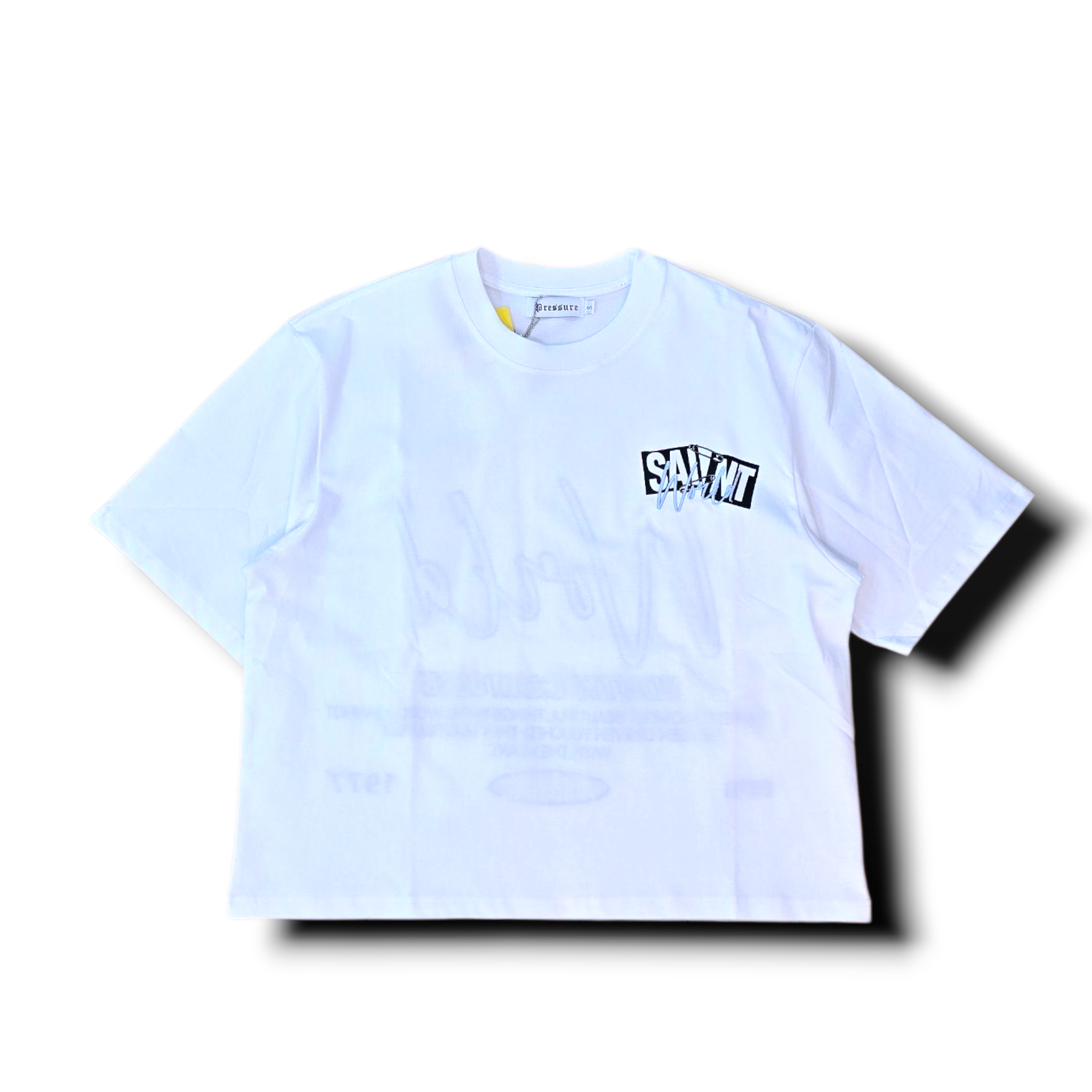 SAINT WORLD TEE - WHITE & BABY BLUE