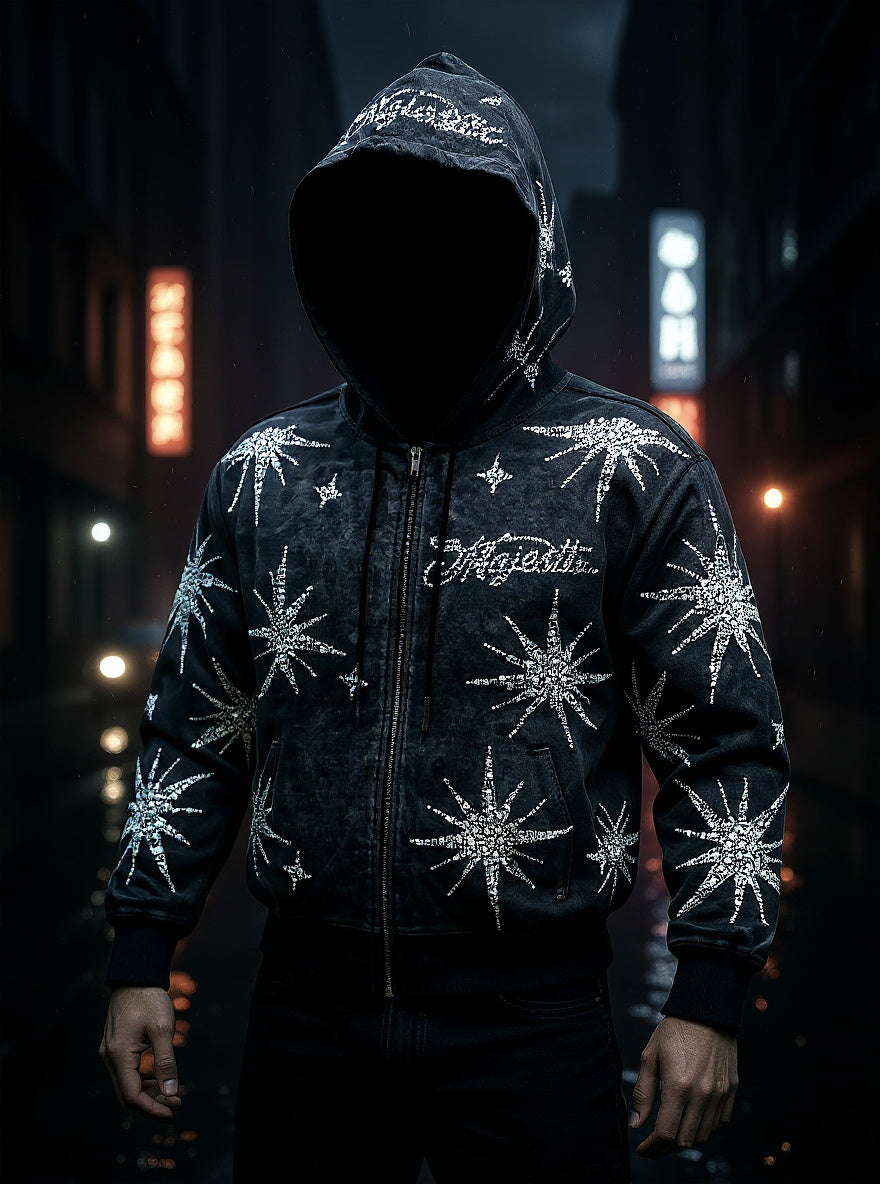 MEN'S GARMENT DYED HEAVY F.TERRY ZIP UP HOODIE