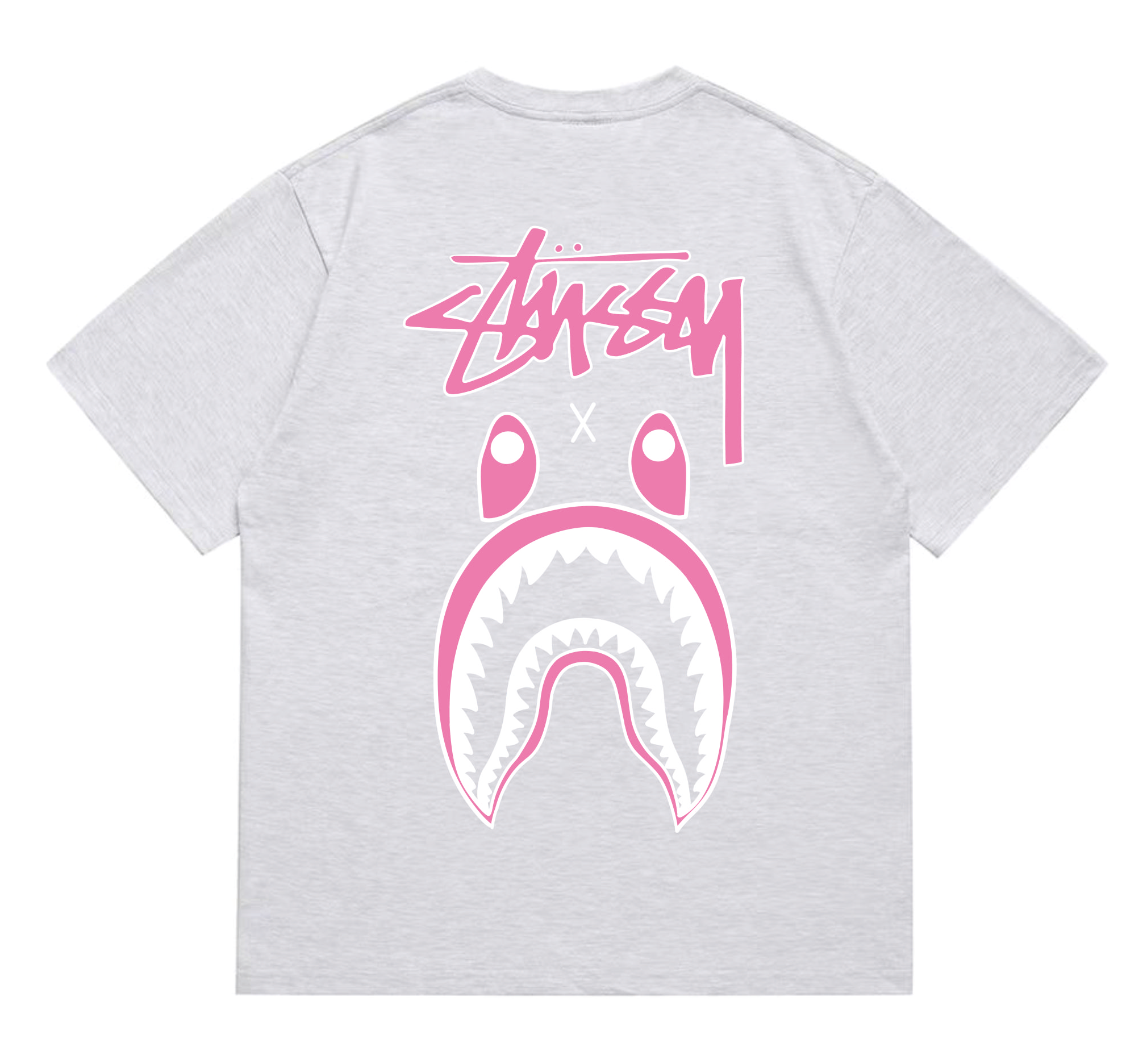 BAPE X STUSSY TEE - GREY
