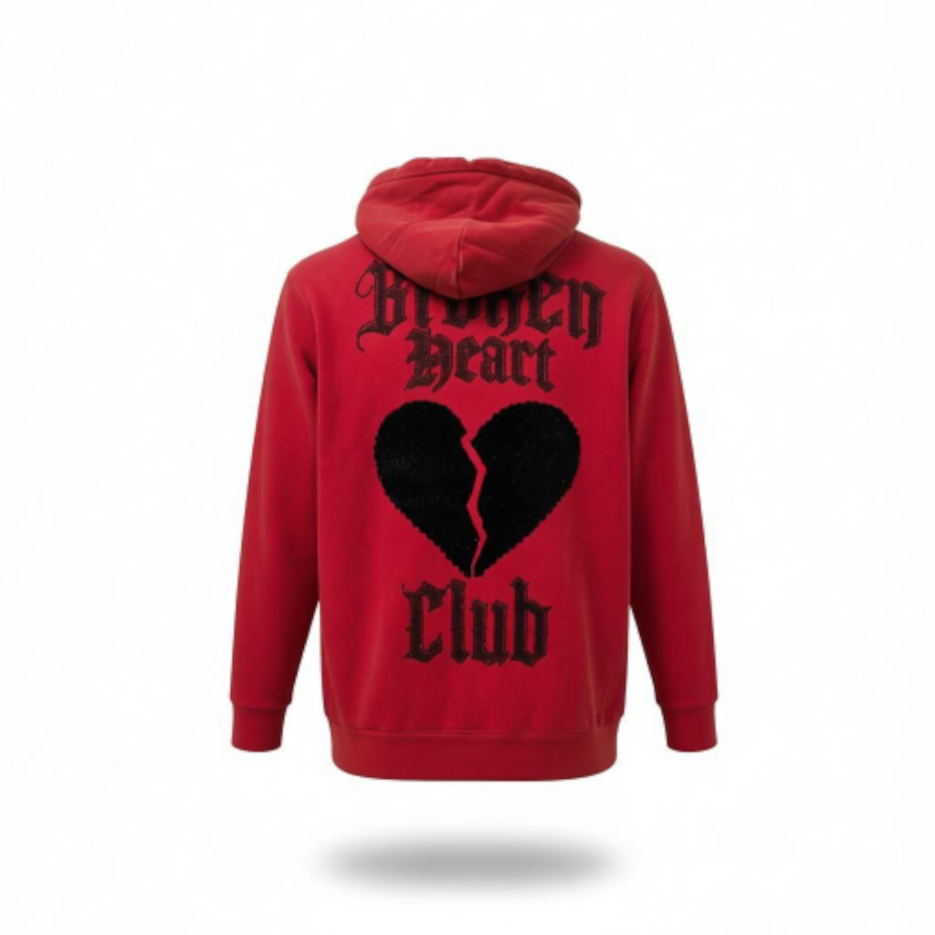 RST-401 RED HEART CLUB DIAMONDS HOODIE - RED