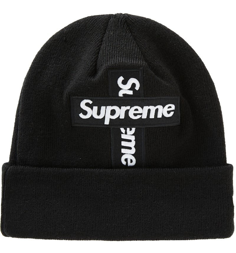 SUPREME CROSS BEANIE - BLACK