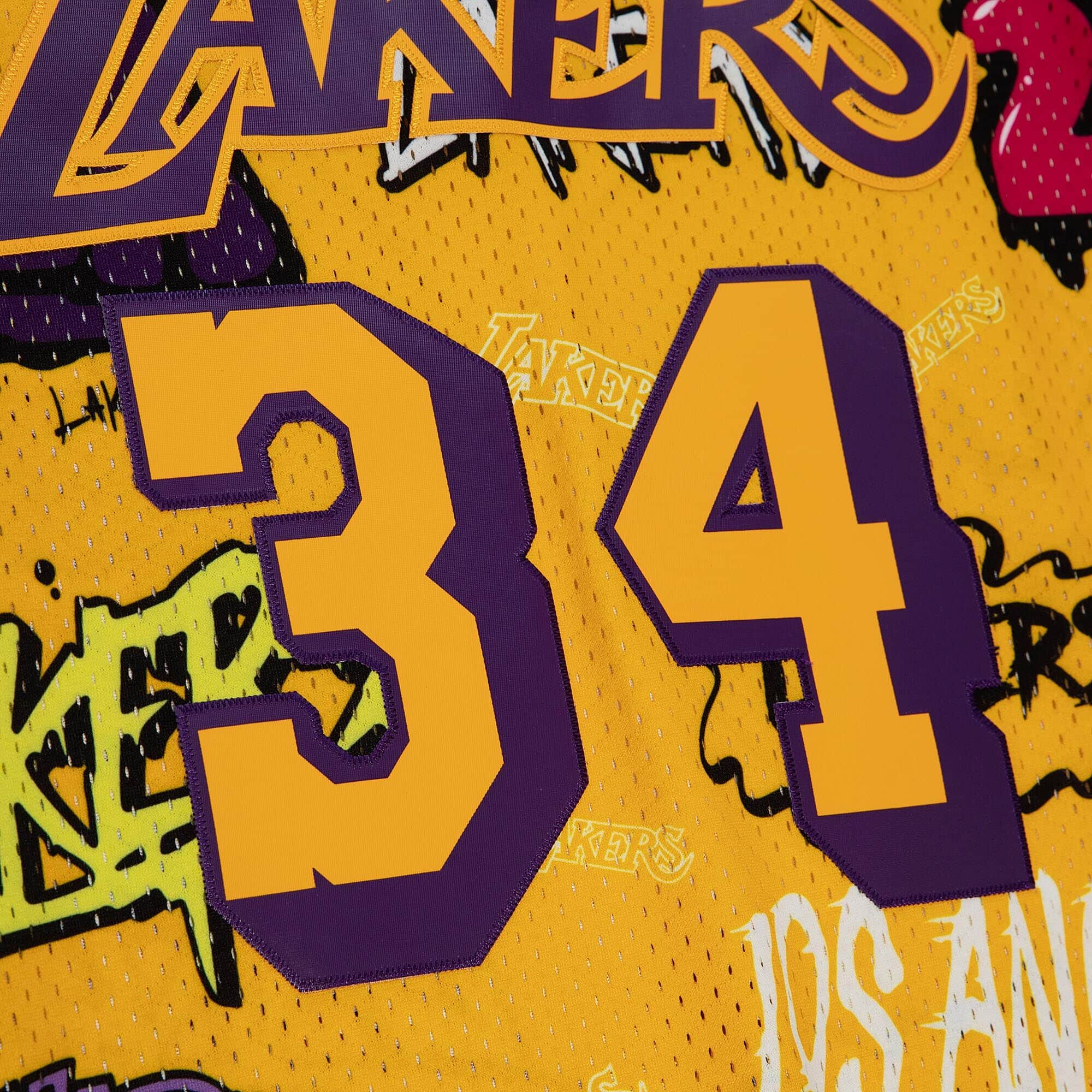 Slap Sticker Swingman Shaquille O'Neal Los Angeles Lakers 1996-97 Jersey